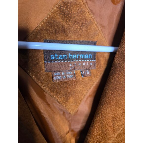 Y2K Suede Cognac Jacket Large Western Boho Cowgirl - Picture 4 of 11